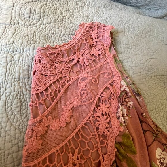 3X Indigo Thread Co. Crochet & Mesh Partially Lined Babydoll Sleeveless Top - Picture 7 of 14